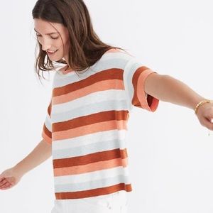 Madewell Striped Boxy Sweater Tee Maggie Stripe XS